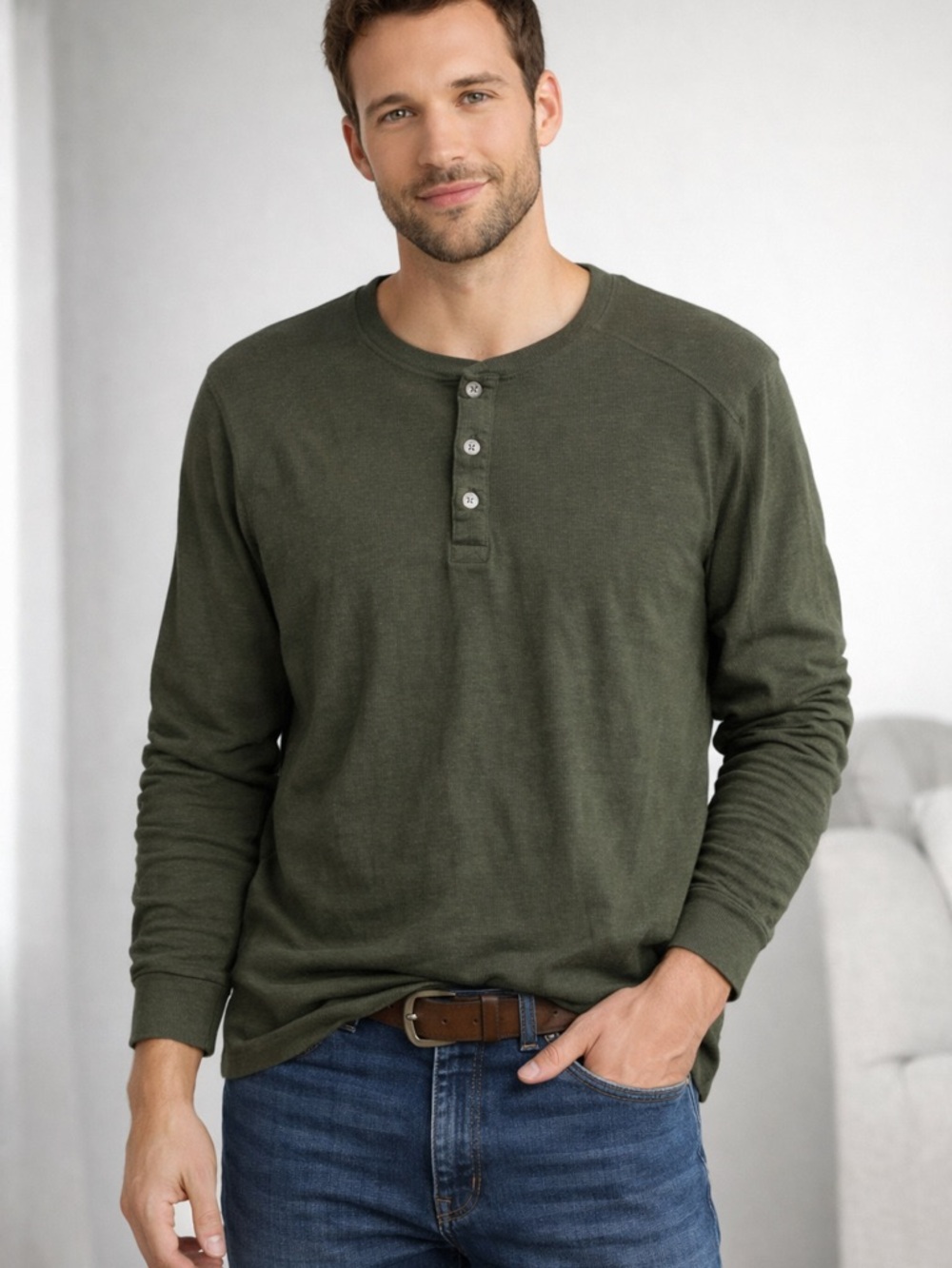 Amazon Essentials Olive Green Slim Cotton Tee 100%‎ cotton XL